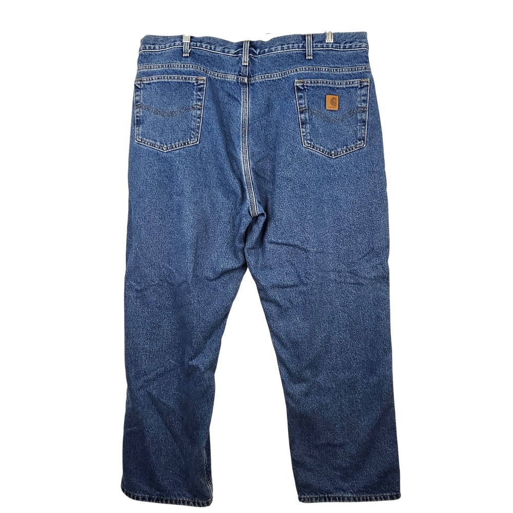 Carhartt Relaxed Fit Flannel Lined Jeans Mens 42x30 Blue Denim Workwear‎ Pants - Picture 11 of 13